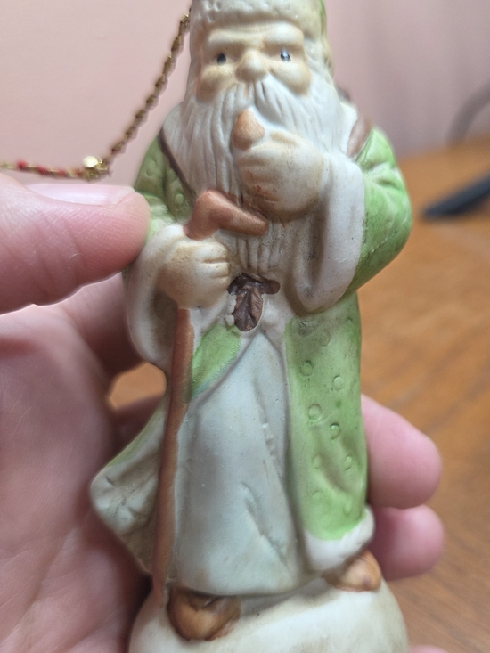 Japanese Weekend Other - Japanese Weekend Green & Cream Santa Figurine Ornament